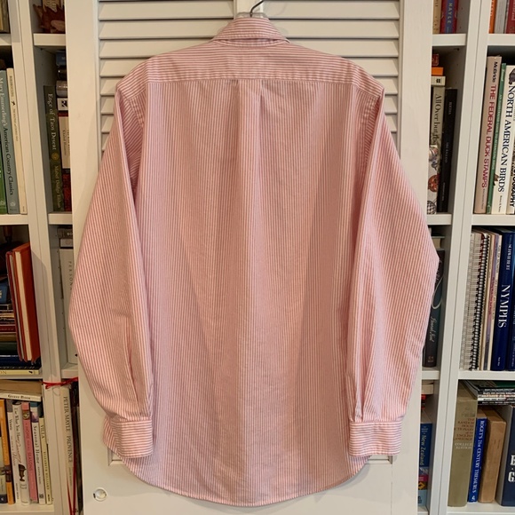 Ralph Lauren Pink White Striped Cotton Classic Fit Long Sleeve Shirt 15/32-33 - Picture 4 of 9